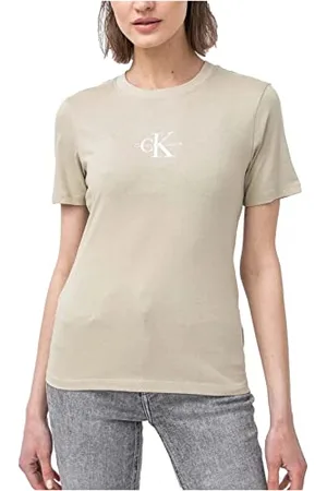 Calvin Klein Jeans Damska koszulka z logo monogramu slim fit, , L