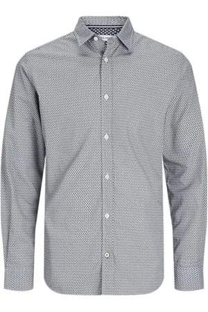 JACK & JONES Męska koszula Jjmatheo Print Detail Shirt Ls, , M
