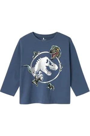 NAME IT Nmmsurinder Jurassic Ls Nreg Top Sky koszulka z długim rękawem, , 92