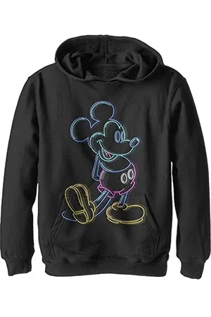 Disney Chłopięca neonowa bluza z kapturem Miki, czarna, M, , M