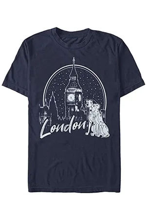 Disney Classics Unisex 101 Dalmatians-London Pups Organic Short Sleeve T-Shirt Navy Blue, XXL, , XXL