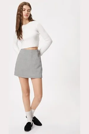 Koton Damska mini Skort High-Rise Zipper Closure Skirt, , 40
