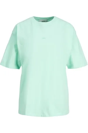 JJXX T-shirt damski JXAndrea Loose, Aruba Blue/Print: turquoise Logo, S