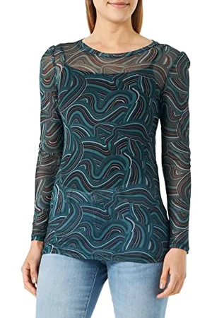 Supermom Damski Top Devine Long Sleeve All Over Print, Deep Teal-P177, L