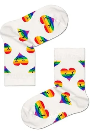 Happy Socks Kids Pride Smiling Heart Sock, kolorowe i zabawne, skarpetydla dzieci, wielokolorowe (2-3 lat)