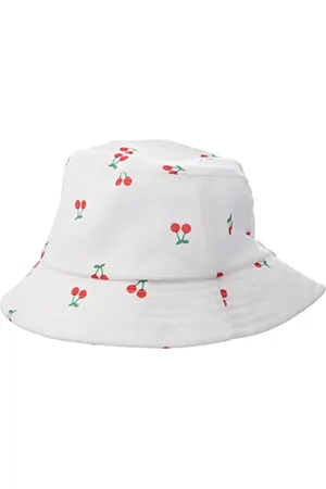 NAME IT Nmffillipa Bucket Hat Hat Hut Baby Girl, Jasna biel/AOP:Cherry Print, 46-47