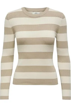 JDY Damski sweter z d³ugim rêkawem w paski Striped, górna czê¶æ swetra z dzianiny Basic Knit PLUM, Colours: , Size:S