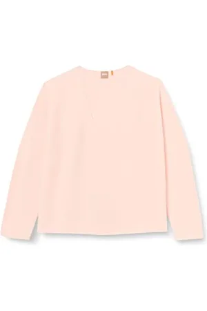 HUGO BOSS Damski sweter z bawełny i kaszmiru z dekoltem w serek, , XXL