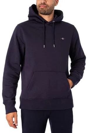 GANT Męska bluza z kapturem REG Shield, Evening Blue, standardowa