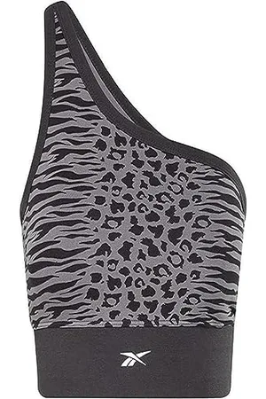 Reebok Damski biustonosz sportowy, czarny/czysty szary 6, L