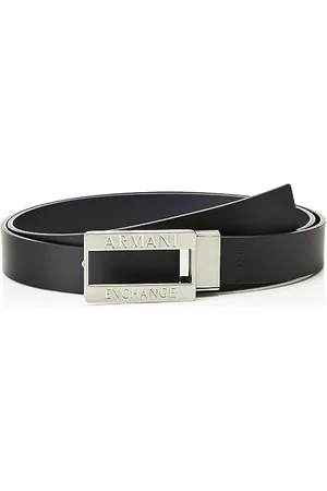 Armani Exchange Casual Leather, pasek z logo Buckle Belt, , jeden rozmiar