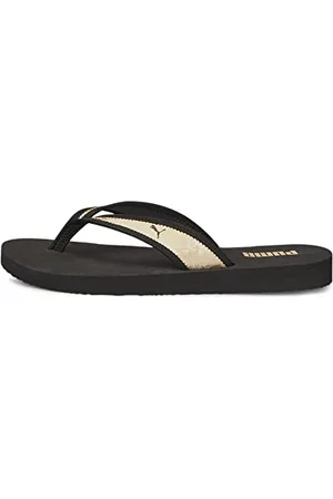 PUMA Damskie klapki Sandy Flip Space Metallics Flop, Matte Gold Black Gold, 35.5 EU
