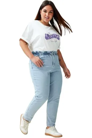 Trendyol Kobiety Plus Size High Waist Normal Trotter Plus Size Jeans, , 72