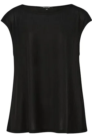 Comma, T-shirt z prążkowaną strukturą, , 36