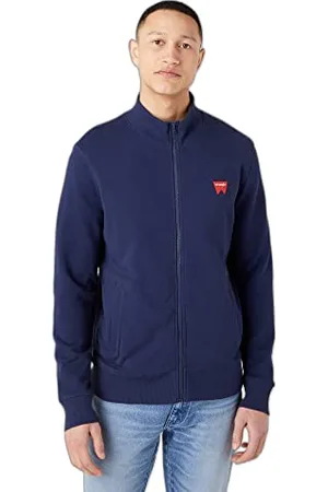 Wrangler Męska bluza z zamkiem błyskawicznym, granatowa, rozmiar S