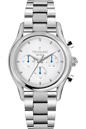 Trussardi Męski analogowy zegarek kwarcowy z bransoletką ze stali nierdzewnej R2453127007