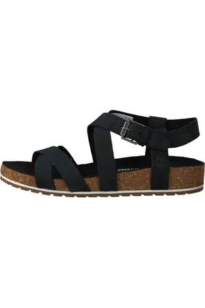Timberland Damskie sandały Malibu Waves Ankle, czarne (Jet Black Naturebuck 015), 38 EU, , 38 EU