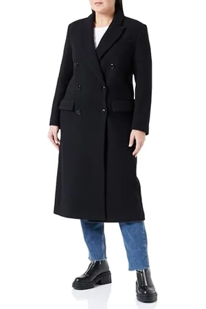 Sisley Womens 2HCLLN02V Wool Coat, Black 100, 38, , 38
