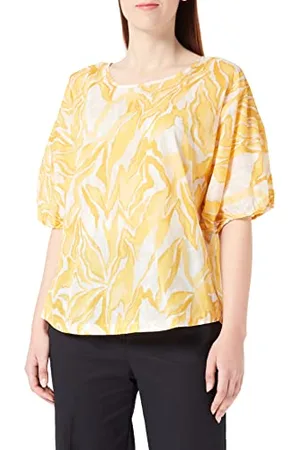 Taifun Damska 360338-11106 bluzka, Golden Cumin we wzory, 38, , 38