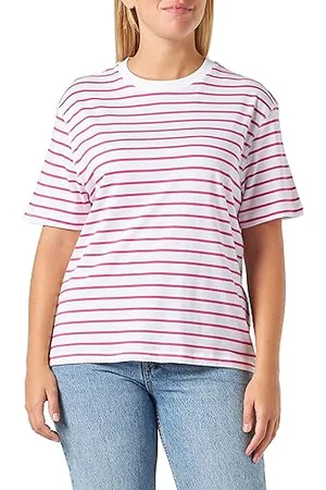 Mavi T-shirt w paski; fuksja czerwień, , M