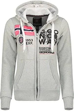 Geographical Norway Damska bluza z kapturem z kieszeniami kangurka - ciepła bluza z kapturem z długim rękawem - damska kurtka z kapturem wiosna lato jesień zima ( L), , L