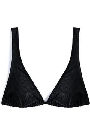 Koton Damskie grube paski kwiatowe Tissued Triangle Bikini Top Swim Wear, , 34