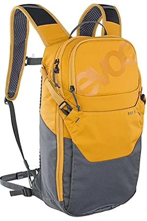 Evoc RIDE 8, plecak trekkingowy na szlaki i do innych aktywności (sprytne zarządzanie kieszeniami, wentylowany z wyściółką AIR-PAD, w tym 2l bukłak nawadniający), Clay Yellow/Carbon Grey