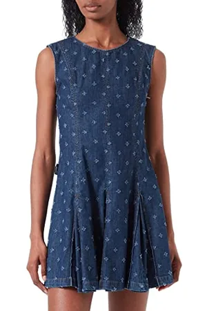Moschino Damska sukienka bez rękawów, z modelowanym szwem, niebieska, rozmiar 46 (DE), , 46
