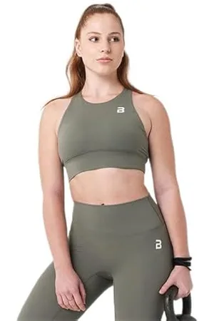 BiotechUSA Damski biustonosz sportowy z siateczką, oliwkowy L, L, , L