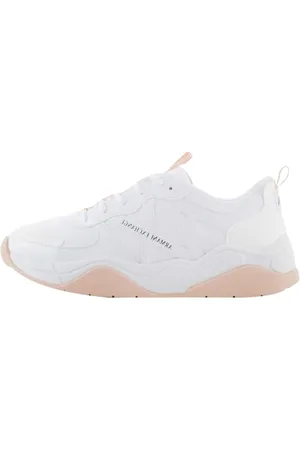 Armani Exchange Damskie buty sportowe Cher, logo boczne, Colour Contrasts, Opt. White+ Rose, 41 EU, , 41 EU