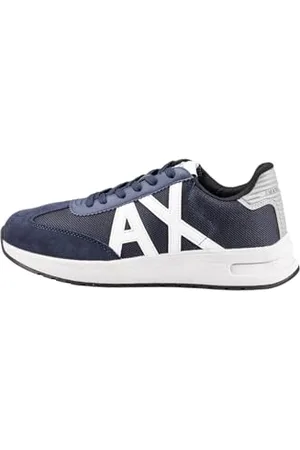 Armani Exchange Męskie wstawki Cow Suede, Sole Logo, Lace Up Sneaker Up, , 42.5 EU