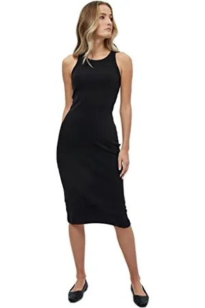 Minus Damska sukienka midi Maluna GOTS, czarna, XS, Czarny, XS