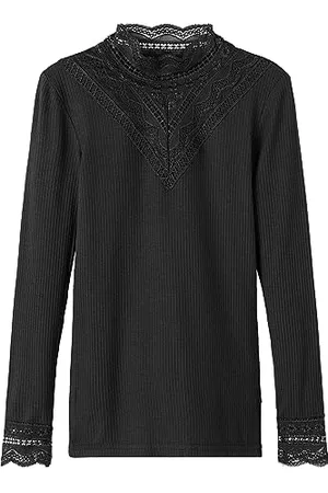 NAME IT Dziewczęca koszulka z długim rękawem, Nkfnuri Ls XSL Top Noos, czarna, 158/164