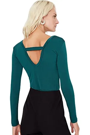 Trendyol Damskie jednokolorowe body z dzianiny, , M
