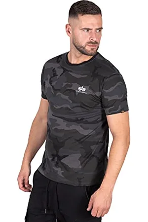 Alpha Industries Backprint T Camo T-Shirt dla mężczyzn Black