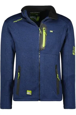 Geographical Norway Męska trampolina cienki polar ciepły zamek błyskawiczny - kurtka jesienno-zimowa ciepła męska - długi rękaw sweter futrzany miękki komfort na zewnątrz ( XXL),