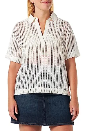 Mavi Damska koszulka polo Neck Jersey, biała, L, Weiß, L
