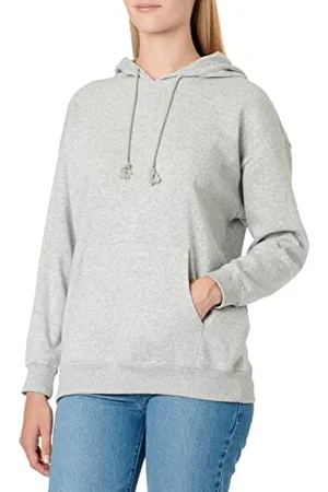 Pieces® Damska bluza z kapturem PCCHILLI LS Oversized Noos BC sweter z kapturem, jasnoszary melanż, M