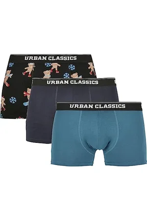 Urban classics Męskie bokserki z bawełny organicznej, 3 sztuki, bielizna z bawełny organicznej z motywem bożonarodzeniowym, rozmiar S do 5XL, , L
