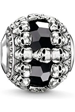 Thomas Sabo Damski męski koralik trupia czaszka Karma Beads 925 poczerniane onyks czarny K0241-698-11