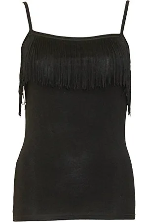 Spiral Direct Damska moda miejska - frędzle warstwowa bluza z kapturem czarna kamizelka, , M