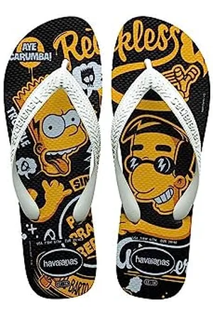 Havaianas Simpsons unisex slippers voor volwassenen | Kleur: Zwart | Maat: 11/12 VK