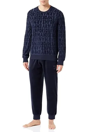 Emporio Armani Męskie spodnie żakardowe Bold Logo Chenille Sweater+spodnie (2 sztuki), , XL