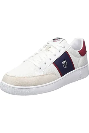 K-Swiss SLAMMTENNIS CC TXT Sneaker, WHT/Rhubarb/Peacot, 42,5 EU, , 42.5 EU