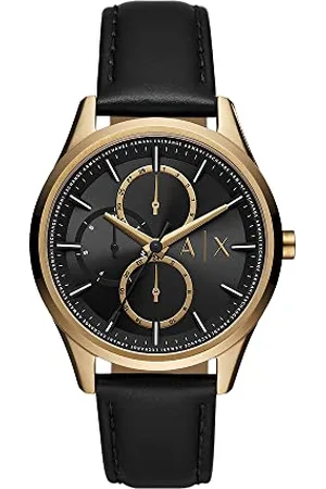 Armani Exchange Wielofunkcyjny zegarek dla mężczyzn, z co najmniej 50% stali nierdzewnej pochodzącej z recyklingu, rozmiar koperty 42 mm, skórzana bransoletka, , Classic