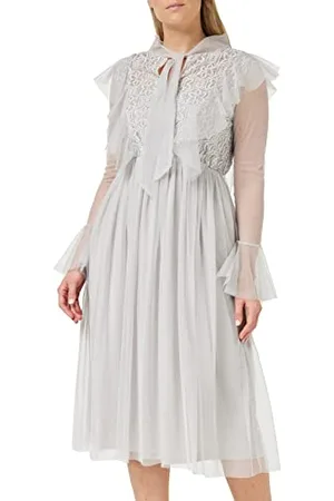 Frock and Frill Damska sukienka z haftem kwiatowym na specjalne okazje, , 38