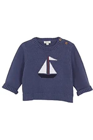 Gocco Niebieski sweter z Intarsia dla niemowląt, , 3 lat