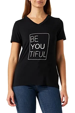 Kaffe Damska koszulka z krótkim rękawem Regular fit KAkenya V-Neck T-Shirt, , XS