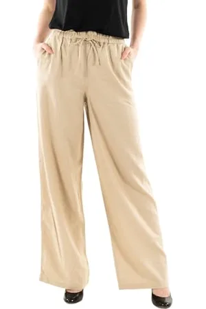 ONLY ONLCARO HW PB Wide Linen BL Pant CC, , (XL) W / 32L