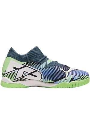 PUMA Buty piłkarskie dla dzieci unisex Future 7 Match It + Mid Jr, Gray Skies White Fizzy Apple, 4 UK